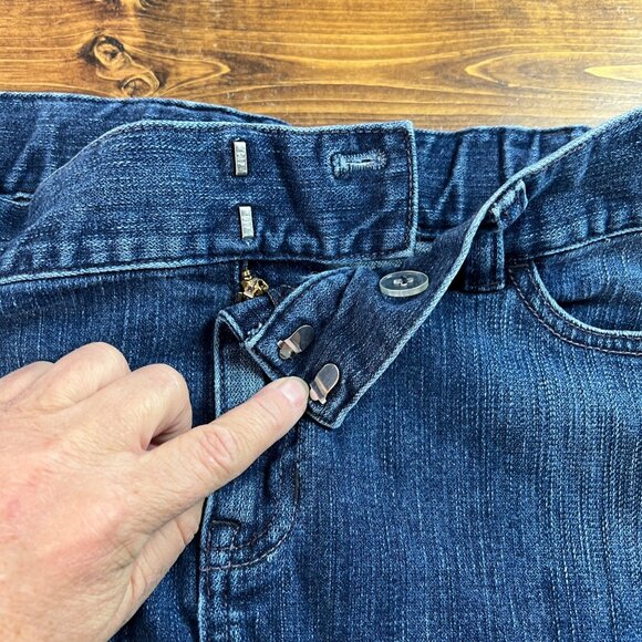 Gap Maternity Denim Skirt Medium Wash Size 4 Elastic Waistband Adjustable Tabs - Picture 4 of 11